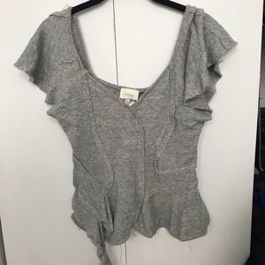 Deletta from Anthropologie v-neck grey top